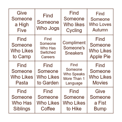 Fit For Fall Social Bingo! Bingo Card