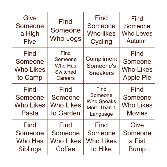 Fit For Fall Social Bingo! Bingo Card