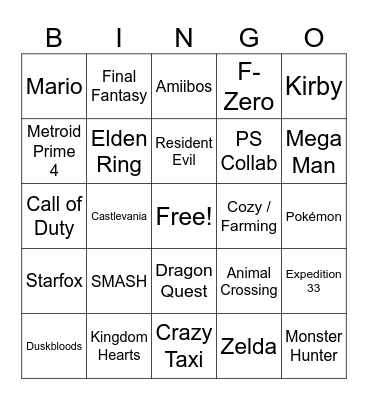 Direct 12.09.25 Bingo Card