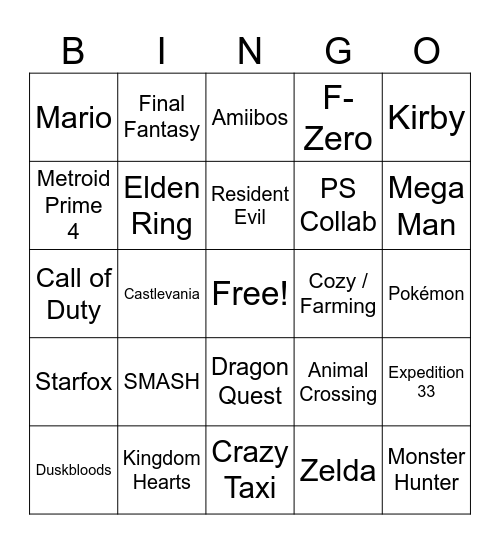 Direct 12.09.25 Bingo Card