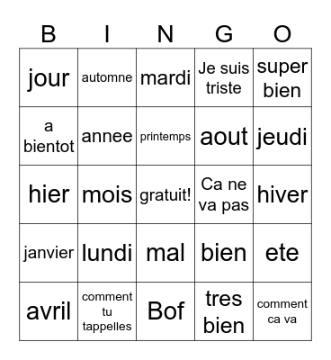 Eric Batts Bingo Card