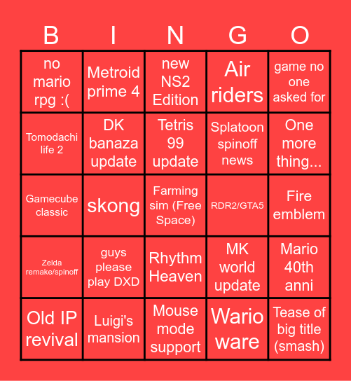 9/12/25 Direct Bingo Card
