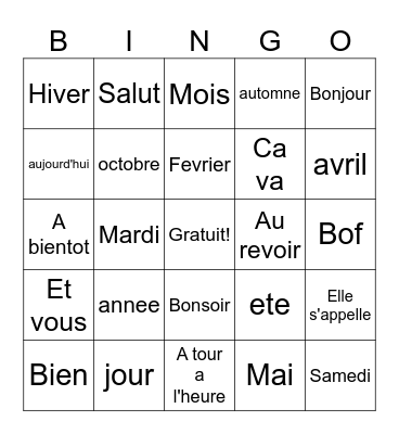 Harley Bergin Bingo Card