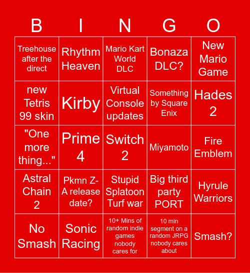 Direct Bingo Card