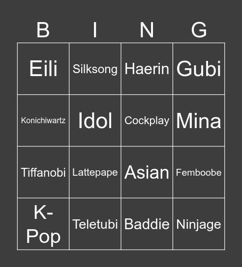 SchwippSchwopp BongoBindo Bingo Card