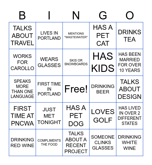 CAROLLO ENGINEERS BINGO Card