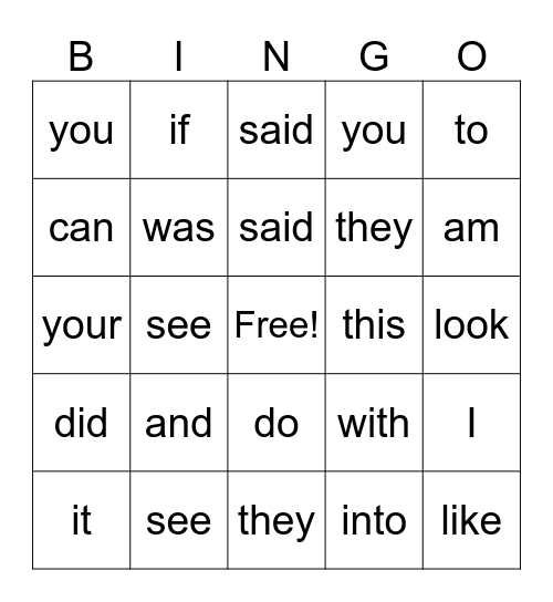 Unit 2 &3 HFW review Bingo Card