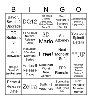 Sept 2024 Direct Bingo Card