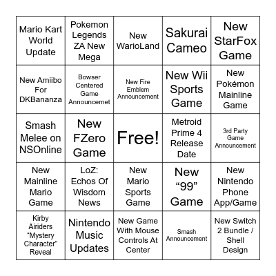 September Direct Bingo Card