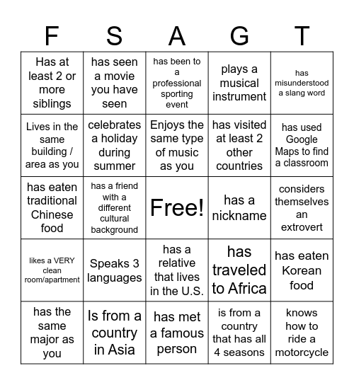 Bingo! Bingo Card