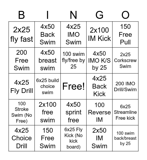 PYP Silver/Gold Bingo Card