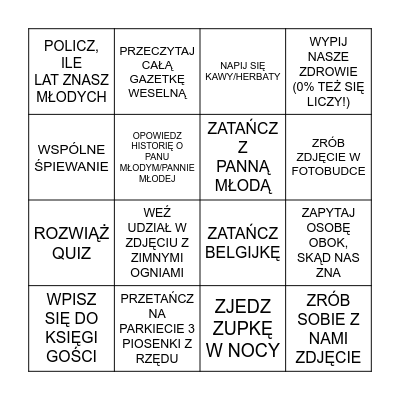 Marta i Hubert 20.09.2025 Bingo Card