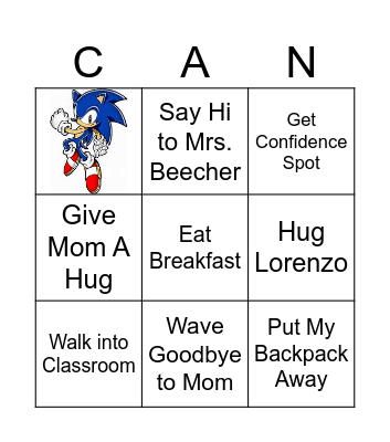 Adrian's Sonic the Hedgehog BINGO Card
