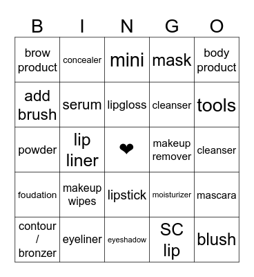 SC BINGO Card