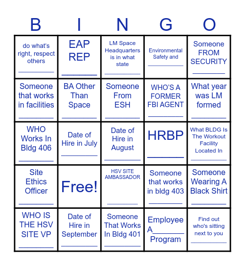 HUNTSVILLE NEO Bingo Card