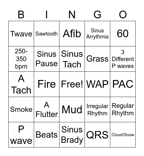 Rhythm BINGO!!! Bingo Card