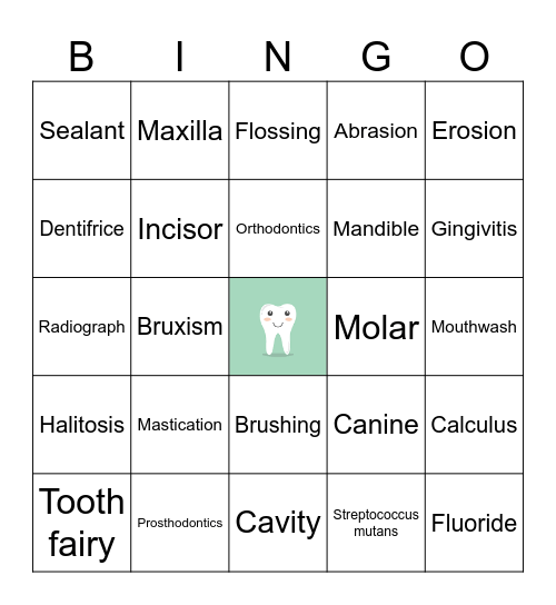 Dental Bingo! Bingo Card