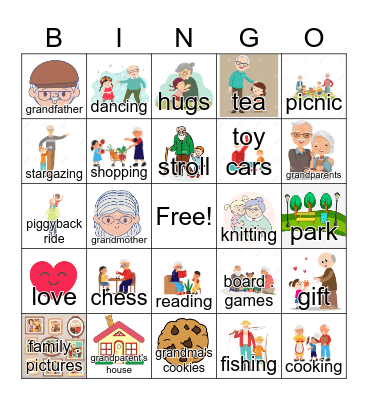 grandparent's day Bingo Card