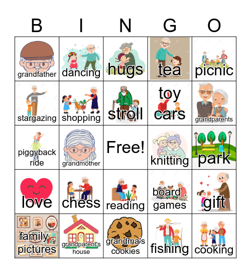 grandparent's day Bingo Card