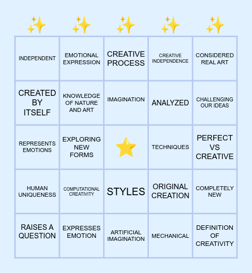 THE CODE TO CREATIVITY Bingo Card