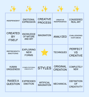 THE CODE TO CREATIVITY Bingo Card