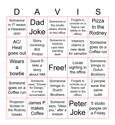 Phil/ David Studio Fall '25 BINGO Card