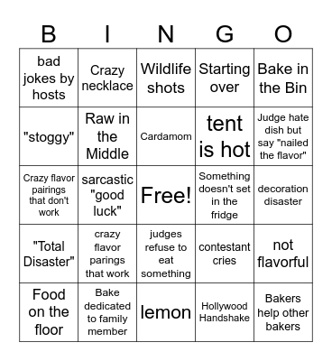 Great British Bake Off 2025 Bingo Card