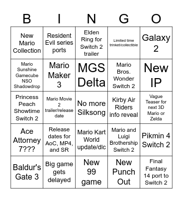 Direct Bingo Card