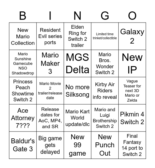 Direct Bingo Card