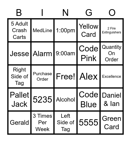 Scan-tastic Bin-go Bingo Card