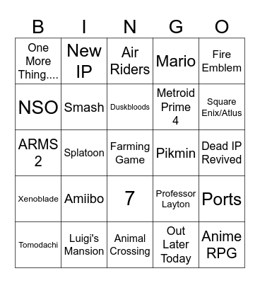 Direct 9/12/25 Bingo Card
