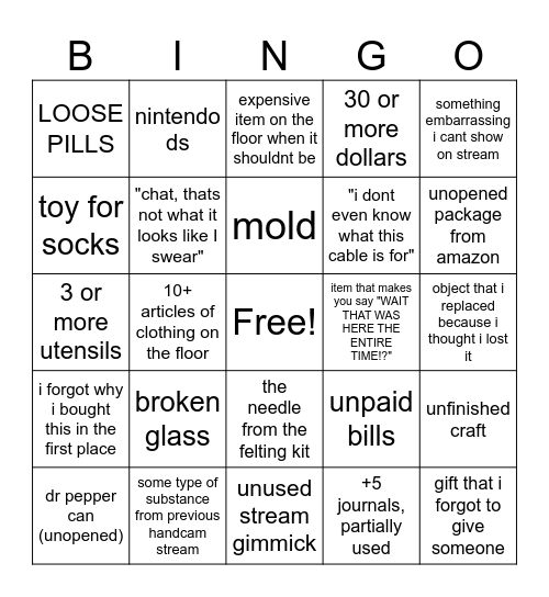 BRI CLEAN ROOM Bingo Card
