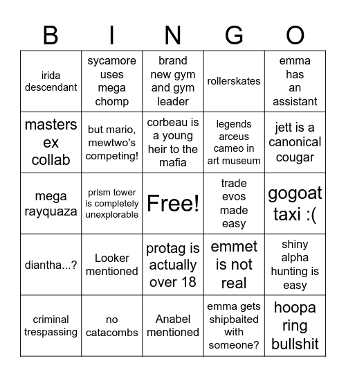 plz-a no squeaz-a Bingo Card