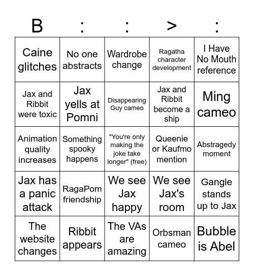 TADC 7 Bingo Card