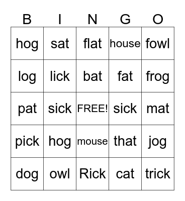 The Flea's Sneeze Bingo Card