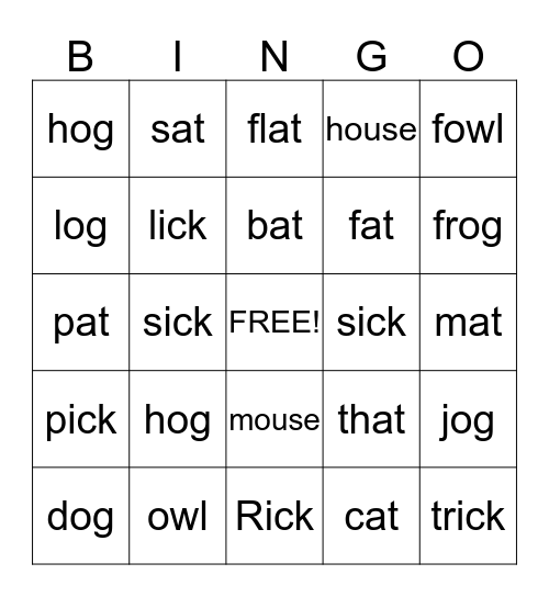 The Flea's Sneeze Bingo Card