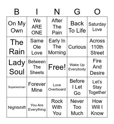 Best Of The Oldies Bingo Card