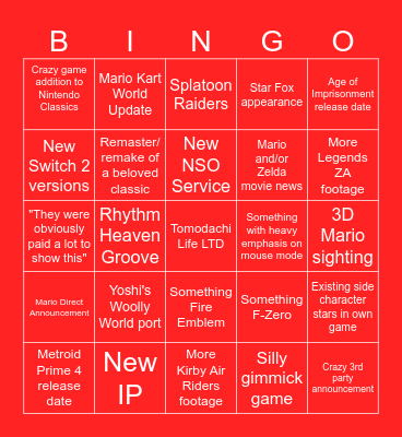 September 2025 Direct Bingo Card