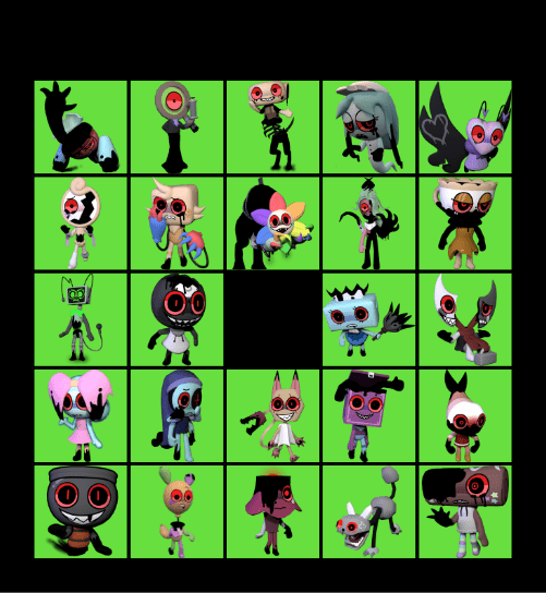 Dandy's World Twisted Bingo Card