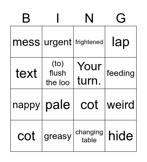 Slam Bingo Card