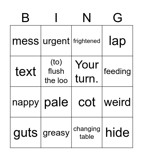 Slam Bingo Card