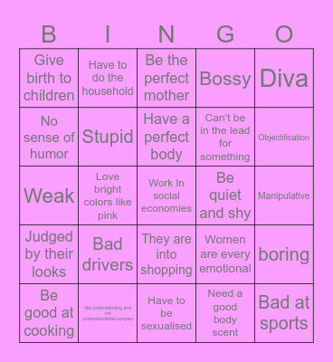 Social pressures Bingo Card