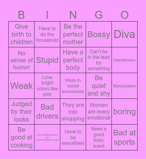 Social pressures Bingo Card