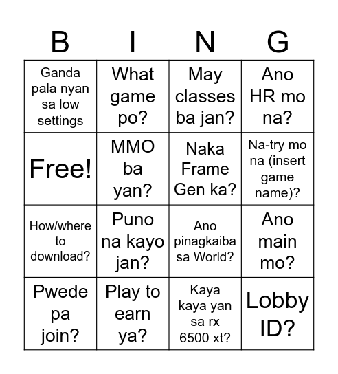 Mhwilds stream Bingo Card