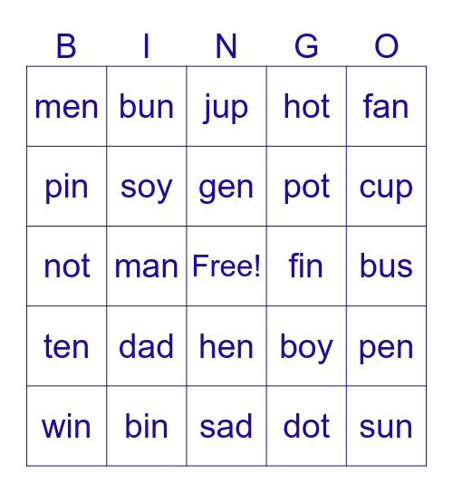 Bingo with Teacher HUN Bingo Card