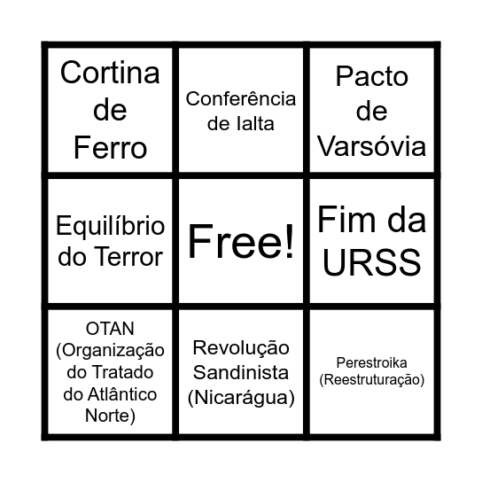 BUNGO DA GUERRA FRIA Bingo Card