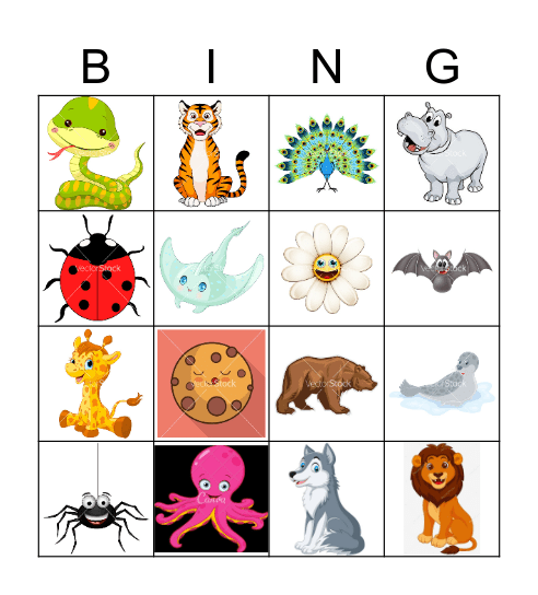 Animals Bingo Card