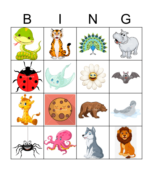 Animals Bingo Card