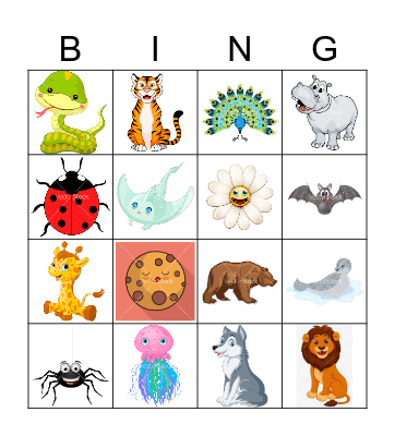 Animals Bingo Card