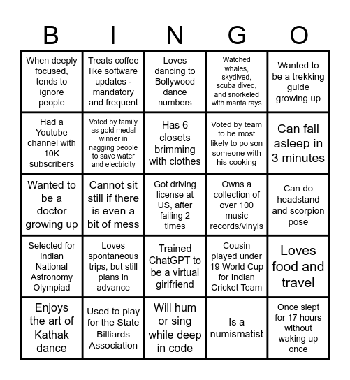 Kuch toh Bingo Card
